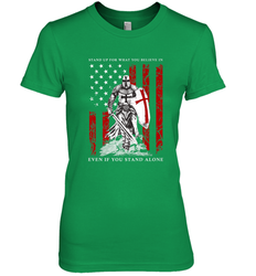 Knight Templar American Flag Women's Premium T-Shirt