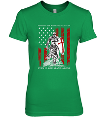Knight Templar American Flag Women's Premium T-Shirt Women's Premium T-Shirt - FordPhuMy