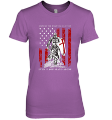 Knight Templar American Flag Women's Premium T-Shirt Women's Premium T-Shirt - FordPhuMy
