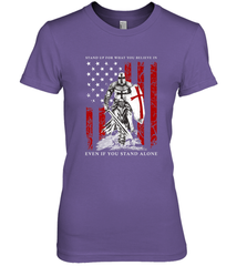 Knight Templar American Flag Women's Premium T-Shirt Women's Premium T-Shirt - FordPhuMy