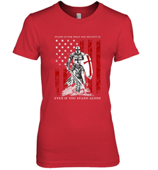 Knight Templar American Flag Women's Premium T-Shirt Women's Premium T-Shirt - FordPhuMy