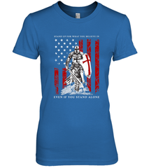 Knight Templar American Flag Women's Premium T-Shirt Women's Premium T-Shirt - FordPhuMy