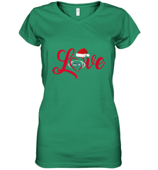NFL Seattle Seahawks Logo Christmas Santa Hat Love Heart Football Team Women's V-Neck T-Shirt Women's V-Neck T-Shirt - FordPhuMy