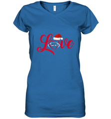 NFL Seattle Seahawks Logo Christmas Santa Hat Love Heart Football Team Women's V-Neck T-Shirt Women's V-Neck T-Shirt - FordPhuMy