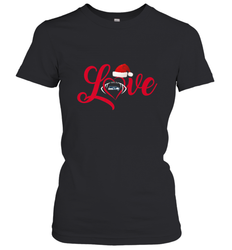 NFL Seattle Seahawks Logo Christmas Santa Hat Love Heart Football Team Women's T-Shirt