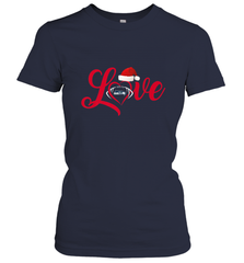 NFL Seattle Seahawks Logo Christmas Santa Hat Love Heart Football Team Women's T-Shirt Women's T-Shirt - FordPhuMy