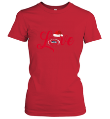 NFL Seattle Seahawks Logo Christmas Santa Hat Love Heart Football Team Women's T-Shirt Women's T-Shirt - FordPhuMy