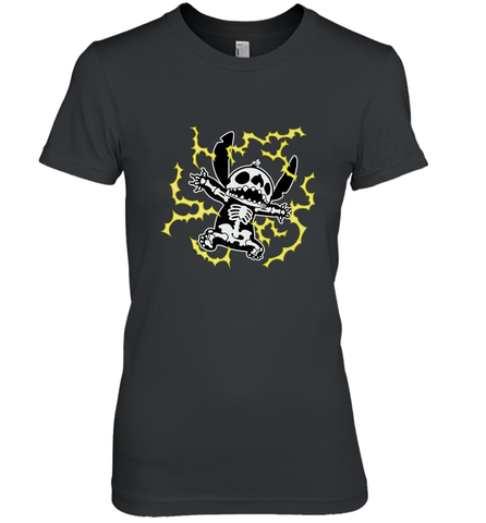 Disney Stitch Skeleton Halloween Women's Premium T-Shirt Women's Premium T-Shirt / Black / XS Women's Premium T-Shirt - FordPhuMy
