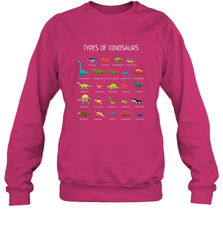 Types Of Dinosaurs Crewneck Sweatshirt Crewneck Sweatshirt - FordPhuMy
