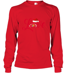 NFL Cleveland Browns Logo Christmas Santa Hat Love Heart Football Team Long Sleeve T-Shirt Long Sleeve T-Shirt - FordPhuMy