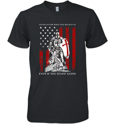 Knight Templar American Flag Men's Premium T-Shirt