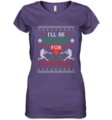 I'll Be Home for Christmas Baseball Gift For Men Women Kids Women's V-Neck T-Shirt Women's V-Neck T-Shirt - FordPhuMy