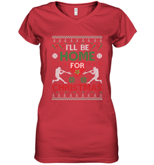 I'll Be Home for Christmas Baseball Gift For Men Women Kids Women's V-Neck T-Shirt Women's V-Neck T-Shirt - FordPhuMy