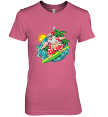 Christmas in July Santa Claus Hawaiian Surfing Gift Surf Women's Premium T-Shirt Women's Premium T-Shirt - FordPhuMy