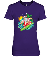 Christmas in July Santa Claus Hawaiian Surfing Gift Surf Women's Premium T-Shirt Women's Premium T-Shirt - FordPhuMy