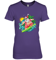 Christmas in July Santa Claus Hawaiian Surfing Gift Surf Women's Premium T-Shirt Women's Premium T-Shirt - FordPhuMy