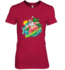 Christmas in July Santa Claus Hawaiian Surfing Gift Surf Women's Premium T-Shirt Women's Premium T-Shirt - FordPhuMy