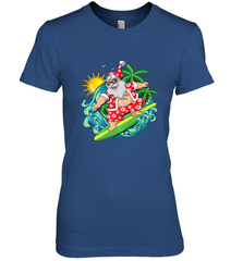 Christmas in July Santa Claus Hawaiian Surfing Gift Surf Women's Premium T-Shirt Women's Premium T-Shirt - FordPhuMy