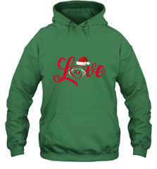 NFL Tampa Bay Buccaneers Logo Christmas Santa Hat Love Heart Football Team Hooded Sweatshirt Hooded Sweatshirt - FordPhuMy