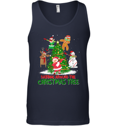 Dabbing Around Christmas Tree Baseball Snowman Santa Men's Tank Top