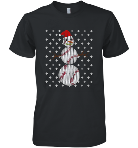 UGLY CHRISTMAS Baseball Snowman Holiday Santa Funny Men Gift Men's Premium T-Shirt Men's Premium T-Shirt / Black / XS Men's Premium T-Shirt - FordPhuMy