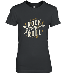 Peace Rock and Roll Love Music Guitar Retro Hippie Women's Premium T-Shirt