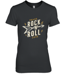 Peace Rock and Roll Love Music Guitar Retro Hippie Women's Premium T-Shirt Women's Premium T-Shirt - FordPhuMy