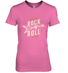 Peace Rock and Roll Love Music Guitar Retro Hippie Women's Premium T-Shirt Women's Premium T-Shirt - FordPhuMy