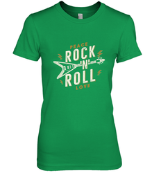 Peace Rock and Roll Love Music Guitar Retro Hippie Women's Premium T-Shirt