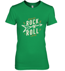 Peace Rock and Roll Love Music Guitar Retro Hippie Women's Premium T-Shirt Women's Premium T-Shirt - FordPhuMy