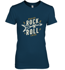 Peace Rock and Roll Love Music Guitar Retro Hippie Women's Premium T-Shirt Women's Premium T-Shirt - FordPhuMy