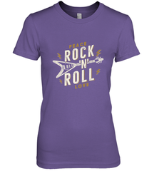 Peace Rock and Roll Love Music Guitar Retro Hippie Women's Premium T-Shirt Women's Premium T-Shirt - FordPhuMy