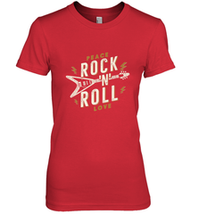 Peace Rock and Roll Love Music Guitar Retro Hippie Women's Premium T-Shirt Women's Premium T-Shirt - FordPhuMy