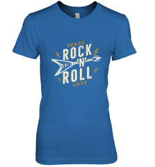 Peace Rock and Roll Love Music Guitar Retro Hippie Women's Premium T-Shirt Women's Premium T-Shirt - FordPhuMy