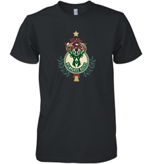 NBA Milwaukee Bucks Logo merry Christmas gilf Men's Premium T-Shirt Men's Premium T-Shirt - FordPhuMy