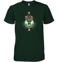 NBA Milwaukee Bucks Logo merry Christmas gilf Men's Premium T-Shirt Men's Premium T-Shirt - FordPhuMy