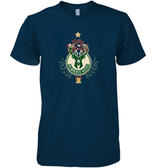 NBA Milwaukee Bucks Logo merry Christmas gilf Men's Premium T-Shirt Men's Premium T-Shirt - FordPhuMy