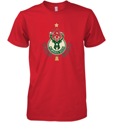NBA Milwaukee Bucks Logo merry Christmas gilf Men's Premium T-Shirt Men's Premium T-Shirt - FordPhuMy
