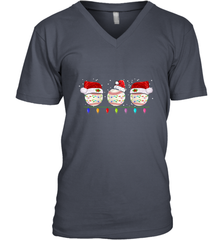 Three Baseball Balls Christmas Gift Santa Xmas lights Snow Men's V-Neck Men's V-Neck - FordPhuMy