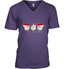 Three Baseball Balls Christmas Gift Santa Xmas lights Snow Men's V-Neck Men's V-Neck - FordPhuMy