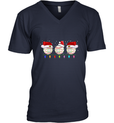 Three Baseball Balls Christmas Gift Santa Xmas lights Snow Men's V-Neck Men's V-Neck - FordPhuMy