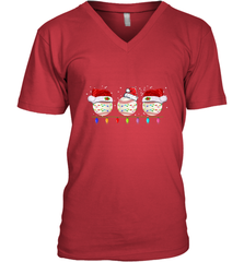 Three Baseball Balls Christmas Gift Santa Xmas lights Snow Men's V-Neck Men's V-Neck - FordPhuMy
