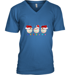 Three Baseball Balls Christmas Gift Santa Xmas lights Snow Men's V-Neck Men's V-Neck - FordPhuMy
