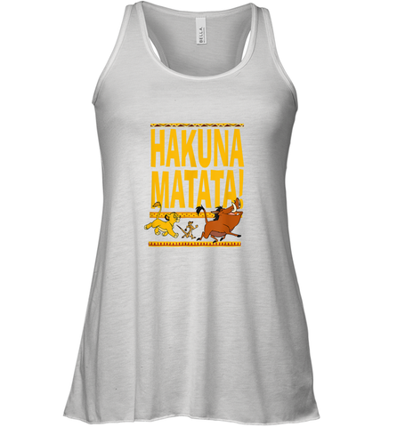 Disney Lion King Classic Hakuna Crew Women Cotton Racerback Tank Women Cotton Racerback Tank / White / XS Women Cotton Racerback Tank - FordPhuMy