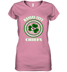 NFL Kansas City Chiefs Logo Happy St Patrick's Day Women's V-Neck T-Shirt Women's V-Neck T-Shirt - FordPhuMy