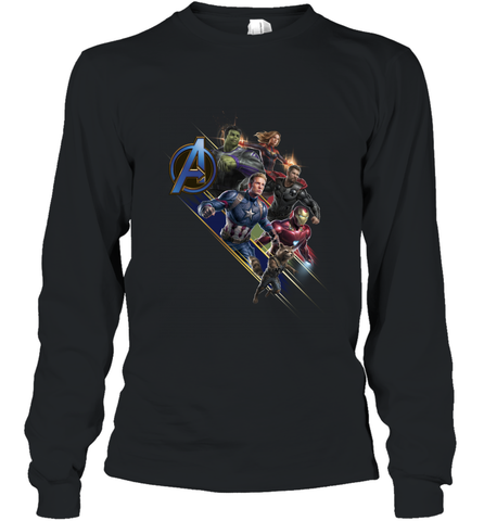 Marvel Avengers Endgame Action Pose Logo Long Sleeve T-Shirt Long Sleeve T-Shirt / Black / S Long Sleeve T-Shirt - FordPhuMy