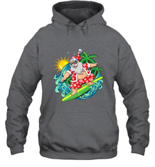 Christmas in July Santa Claus Hawaiian Surfing Gift Surf Hooded Sweatshirt Hooded Sweatshirt - FordPhuMy