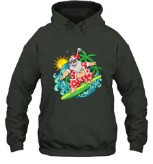 Christmas in July Santa Claus Hawaiian Surfing Gift Surf Hooded Sweatshirt Hooded Sweatshirt - FordPhuMy