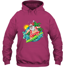 Christmas in July Santa Claus Hawaiian Surfing Gift Surf Hooded Sweatshirt Hooded Sweatshirt - FordPhuMy