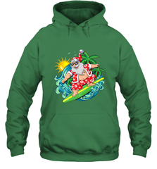 Christmas in July Santa Claus Hawaiian Surfing Gift Surf Hooded Sweatshirt Hooded Sweatshirt - FordPhuMy